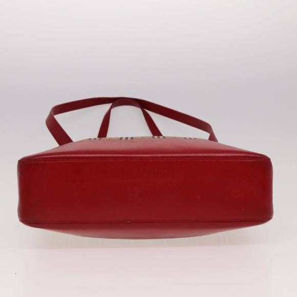 Burberrys Nova Check Tote Bag Canvas Beige Red Auth 78424 - Picture 5 of 16